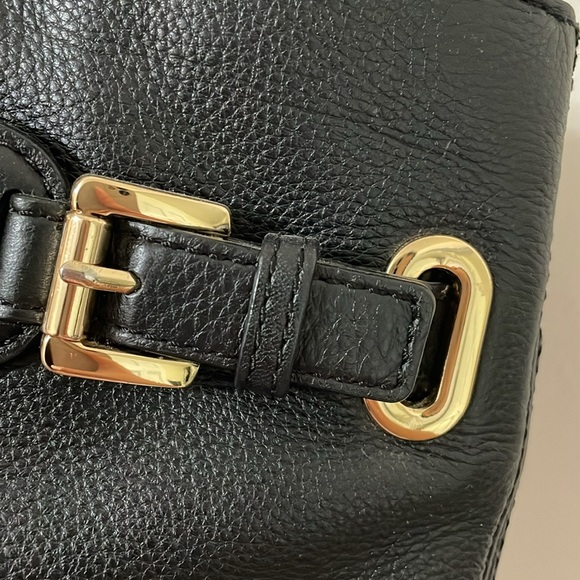 MICHAEL KORS Hamilton Pebble Leather Crossbody Shoulder Bag Purse Black - Picture 5 of 8